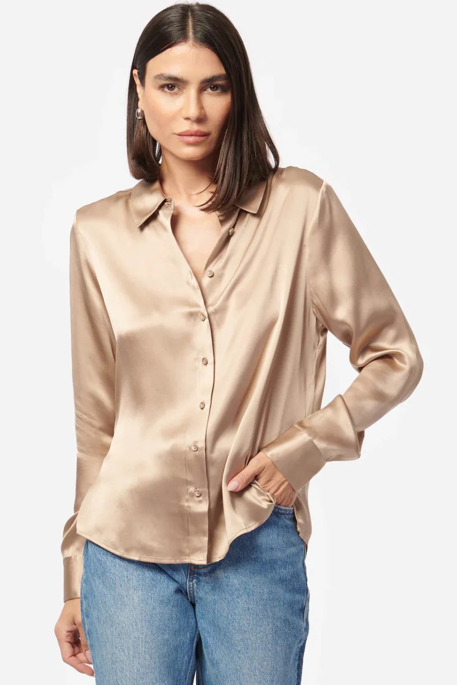 Crosby Silk Blouse Champagne - Image 2