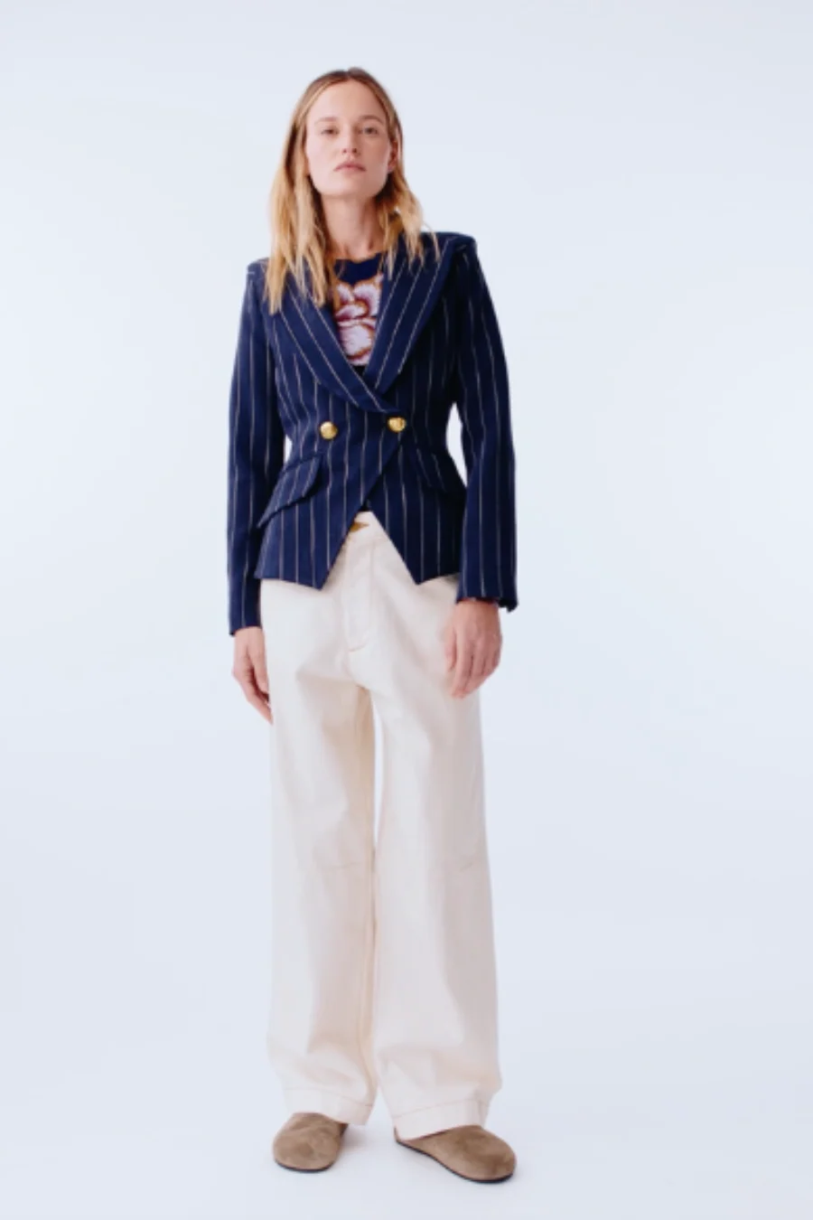 Crossover Blazer Navy Pinstripe - Image 4