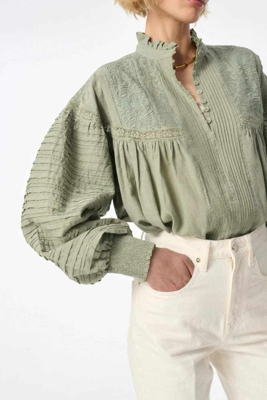 Dahlia Blouse Green - Image 3