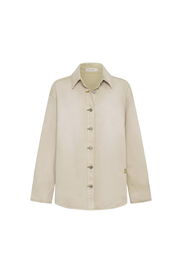 Dalton Denim Shirt Washed Almond - Image 4