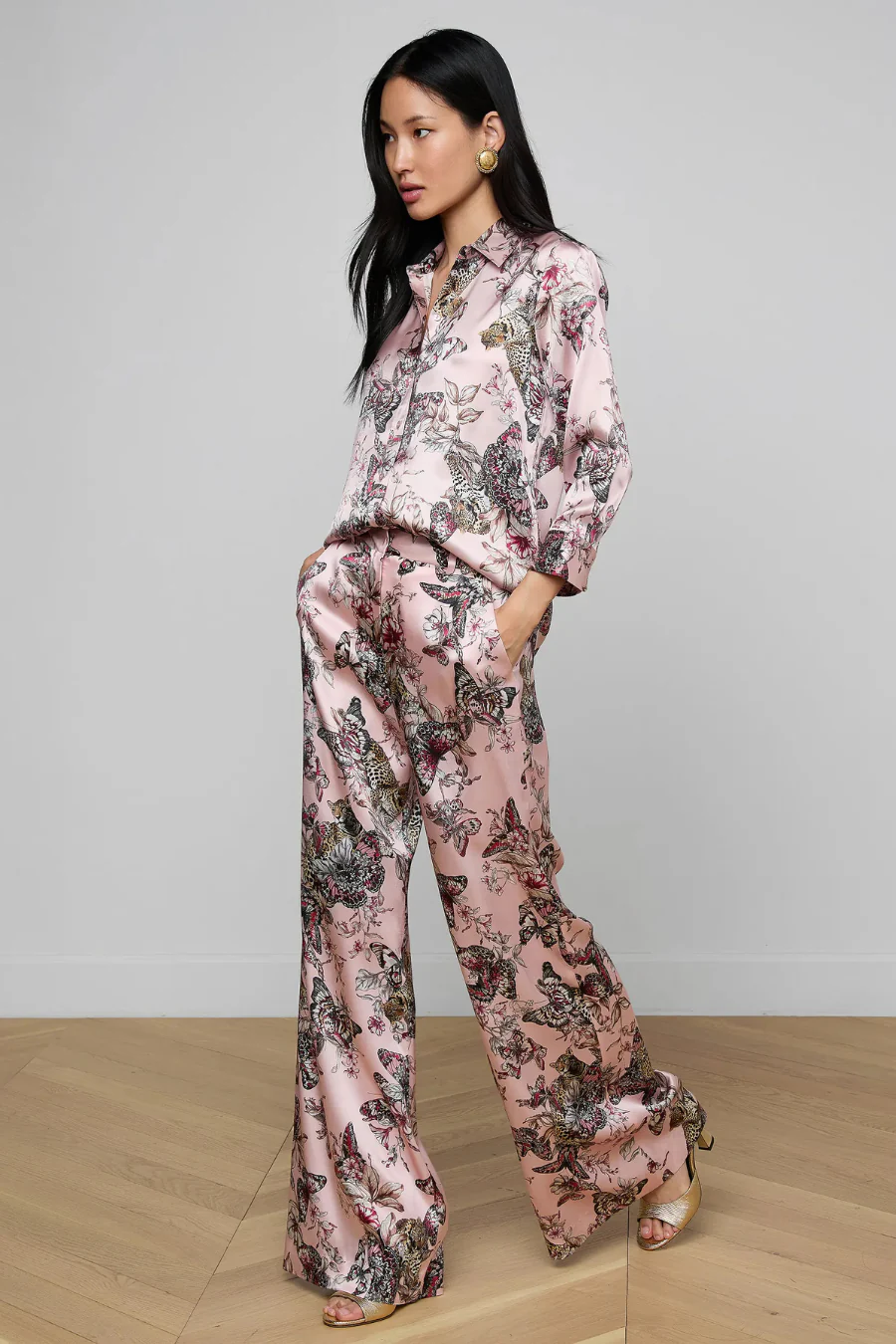 Dani Blouse Light Nectar Pink Small Multi Butterfly Jungle - Image 2