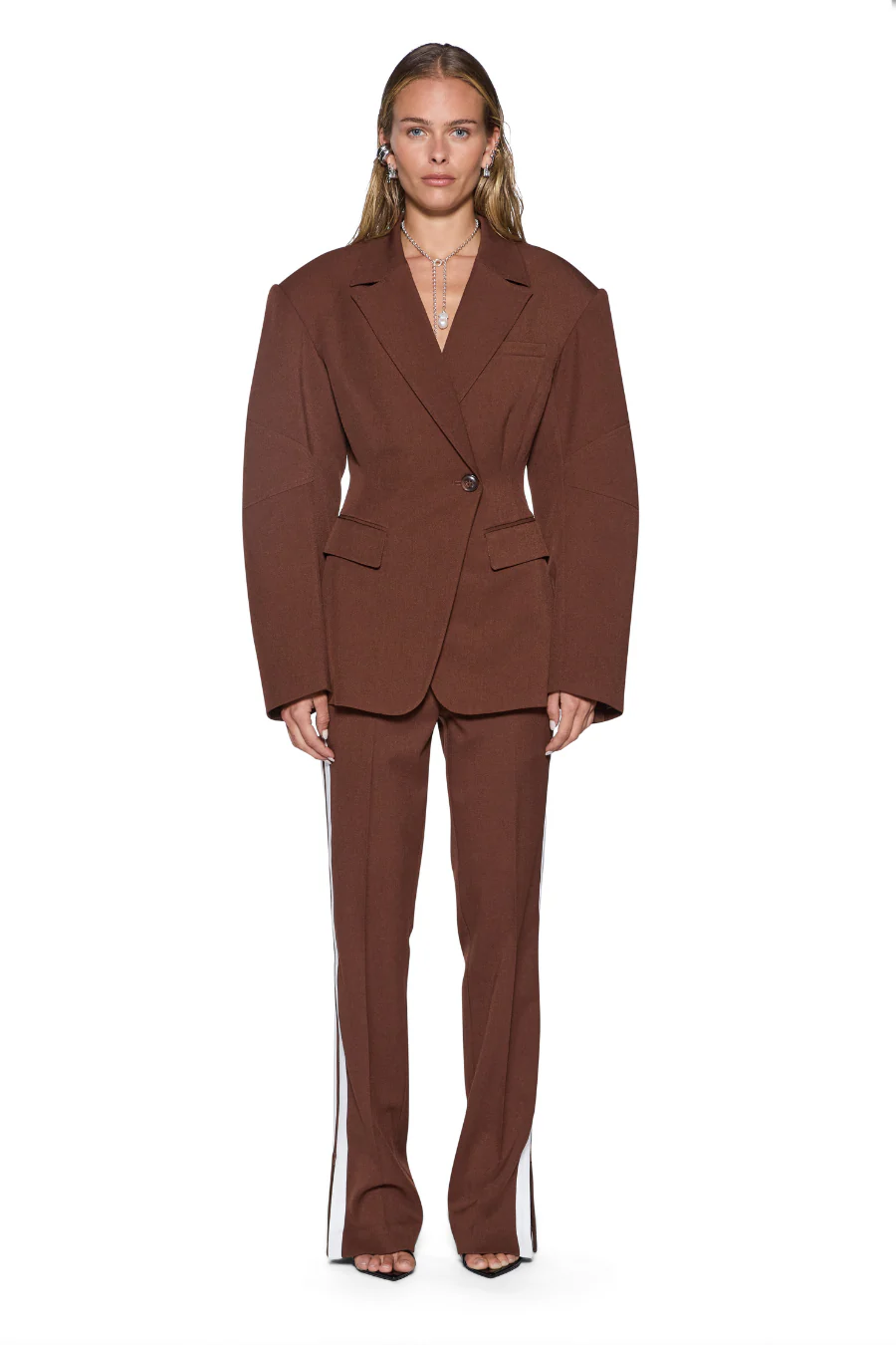 Dare Cinched Blazer Chocolate - Image 3
