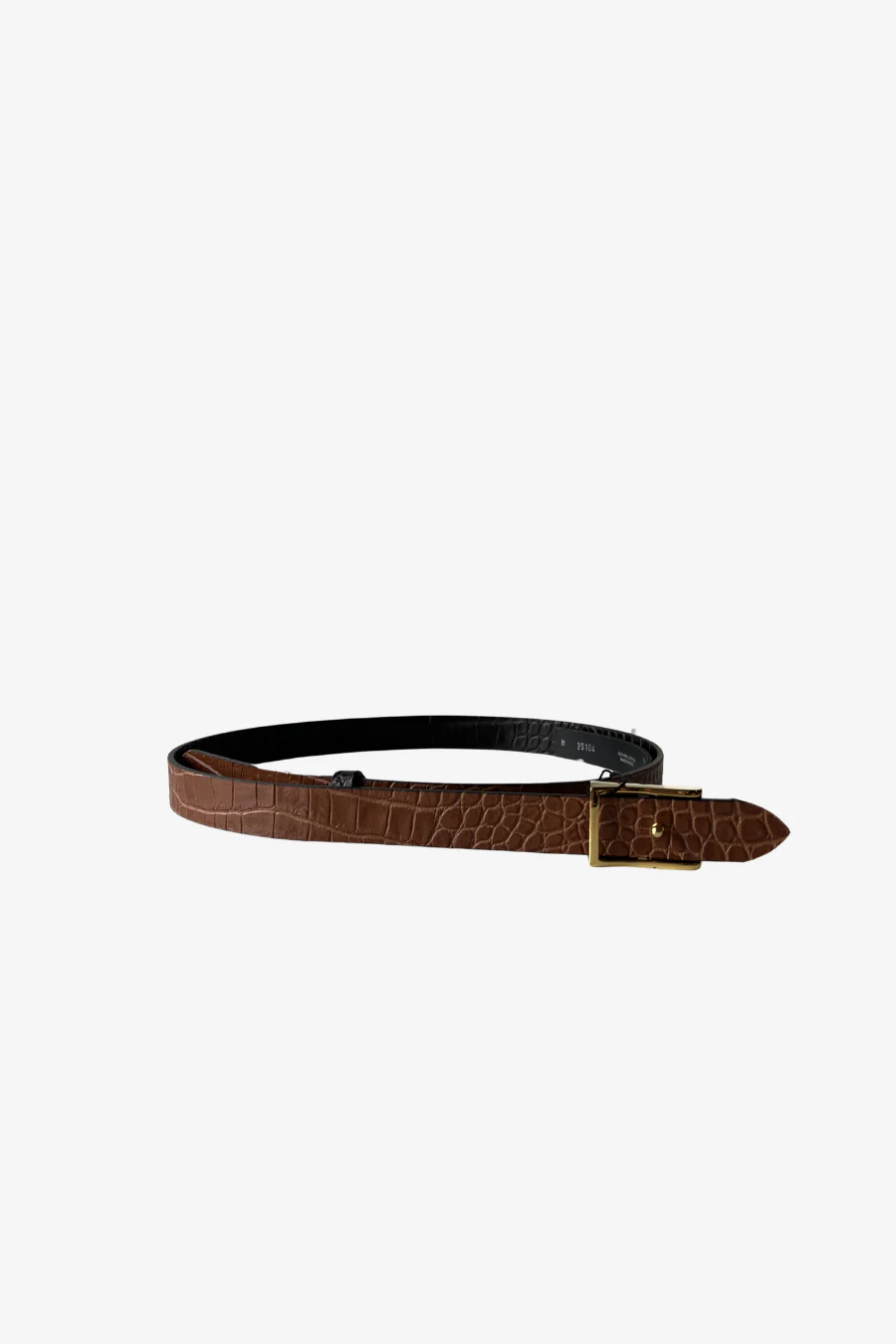 Debbie Reversible Croc Belt Dark Brown | Cognac - Image 2