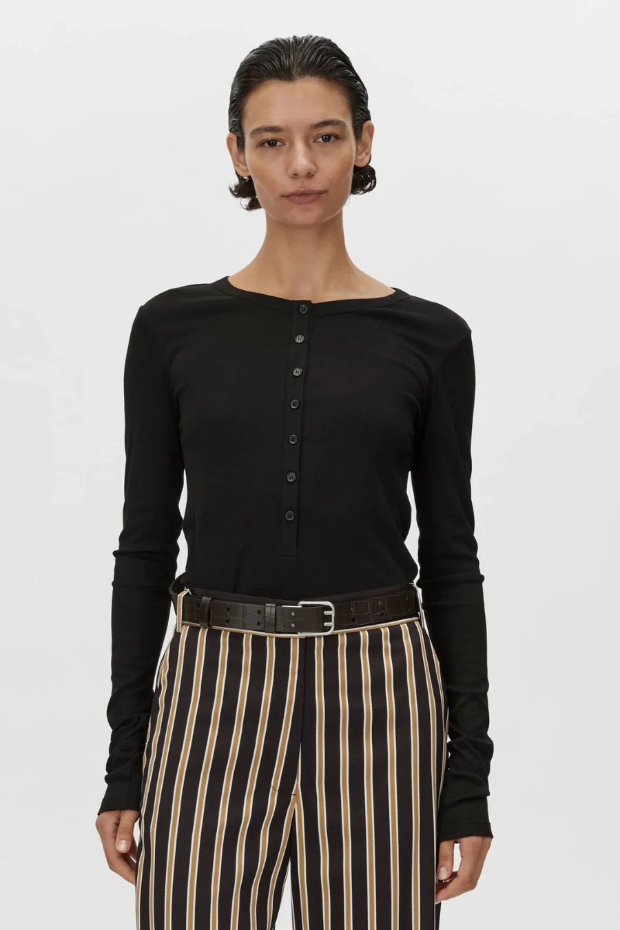 Delphin Button Down Top Black - Image 3