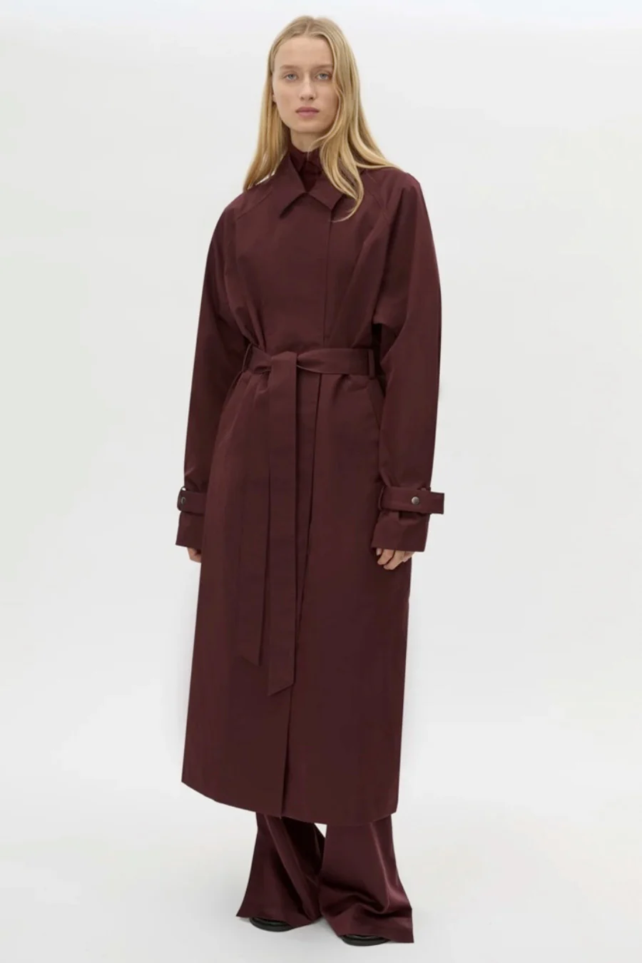 Dia Trench Coat Burgundy