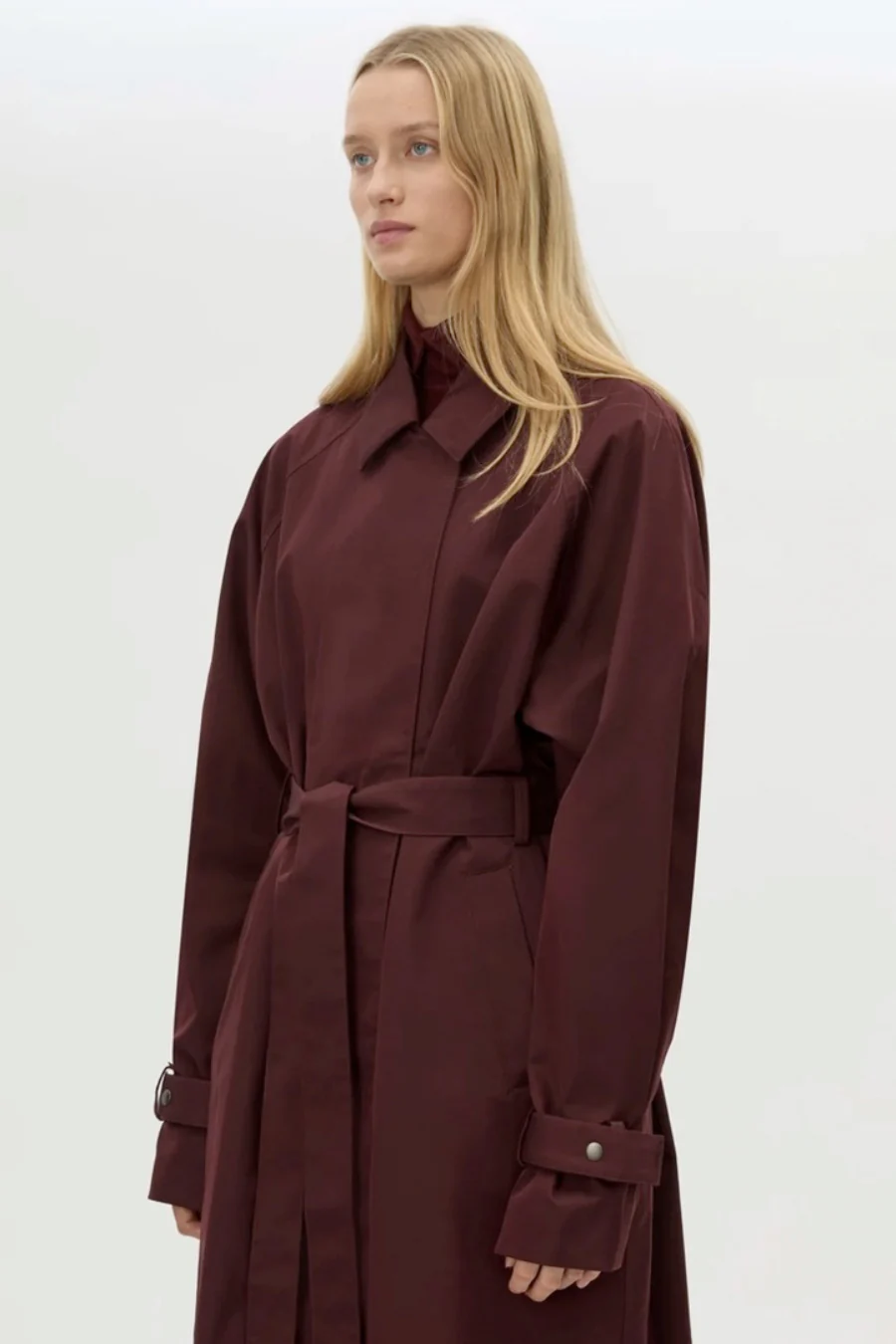 Dia Trench Coat Burgundy - Image 3