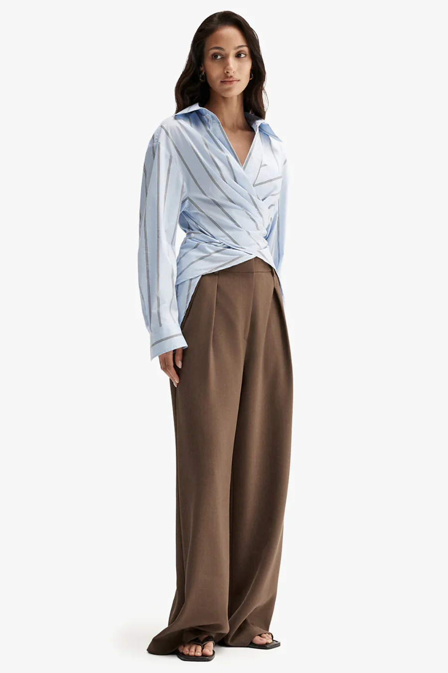 Dominic Wrap Shirt Blue Stripe