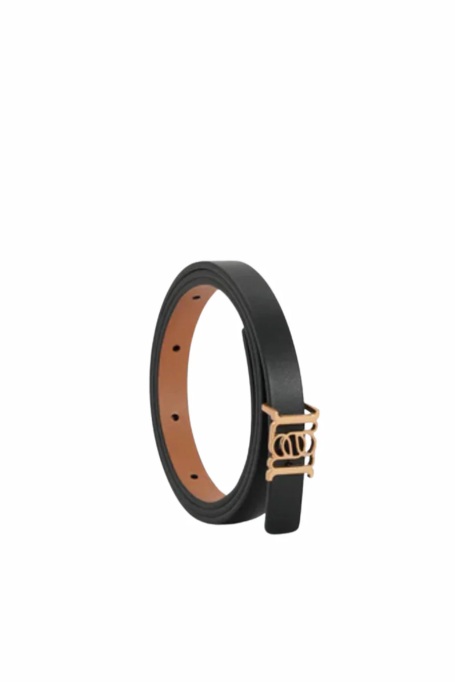 Double-Sided Slim Leather Belt Black/Tan/Gold - Image 2