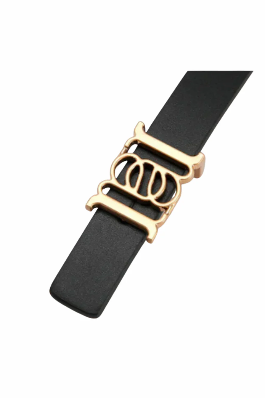 Double-Sided Slim Leather Belt Black/Tan/Gold - Image 3