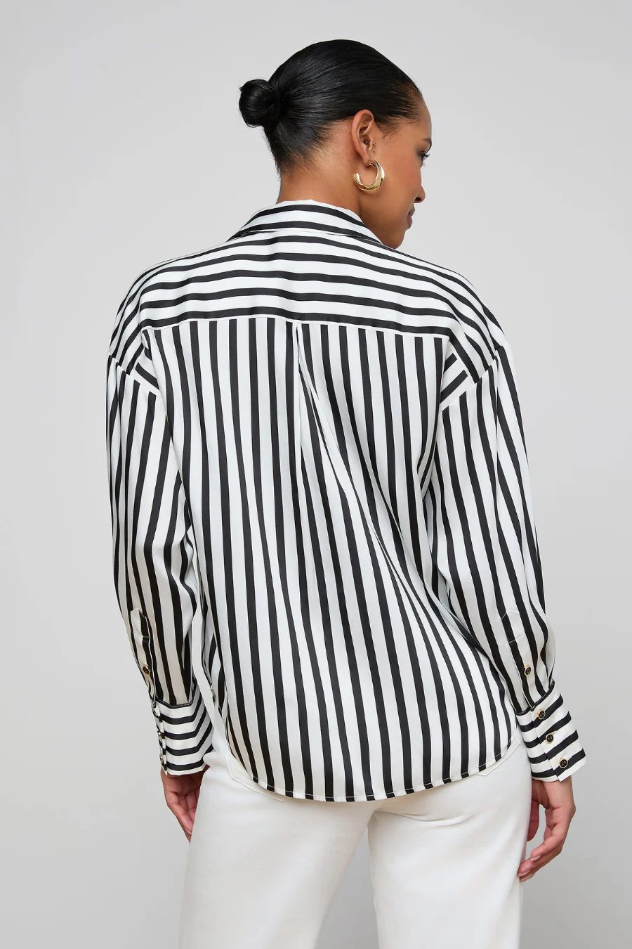 Eliora Shirt Black/ Ivory Stripe - Image 3