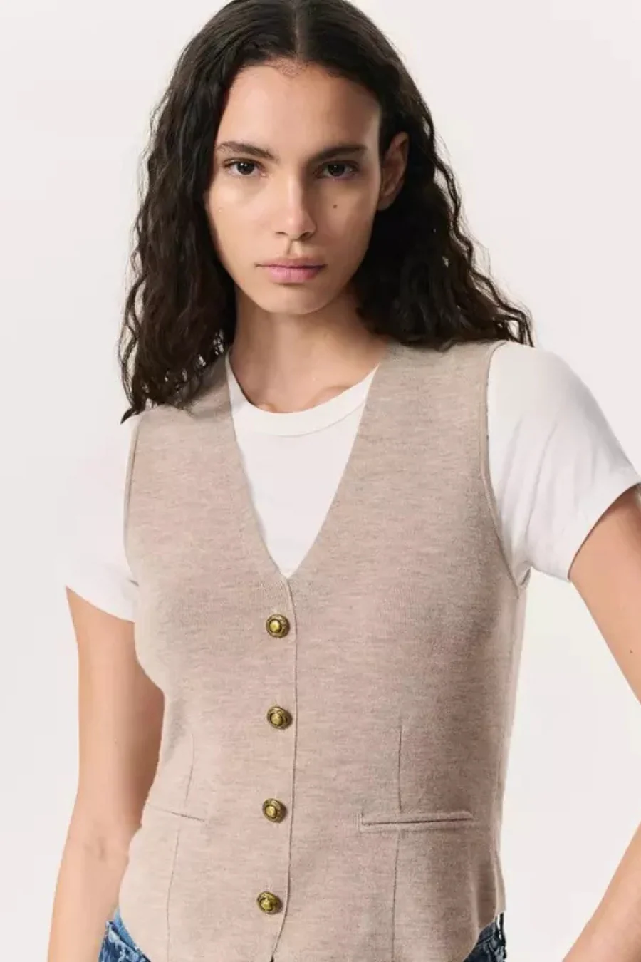 Ella Vest Dark Taupe - Image 4