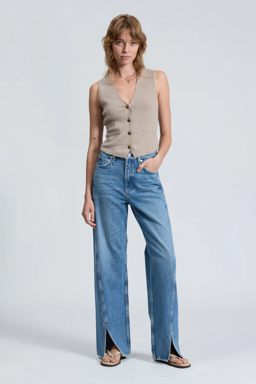 Ella Vest Dark Taupe - Image 5