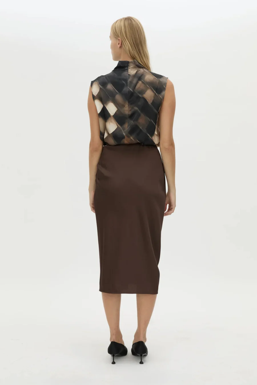 Elowyn Wrap Midi Skirt Espresso - Image 2