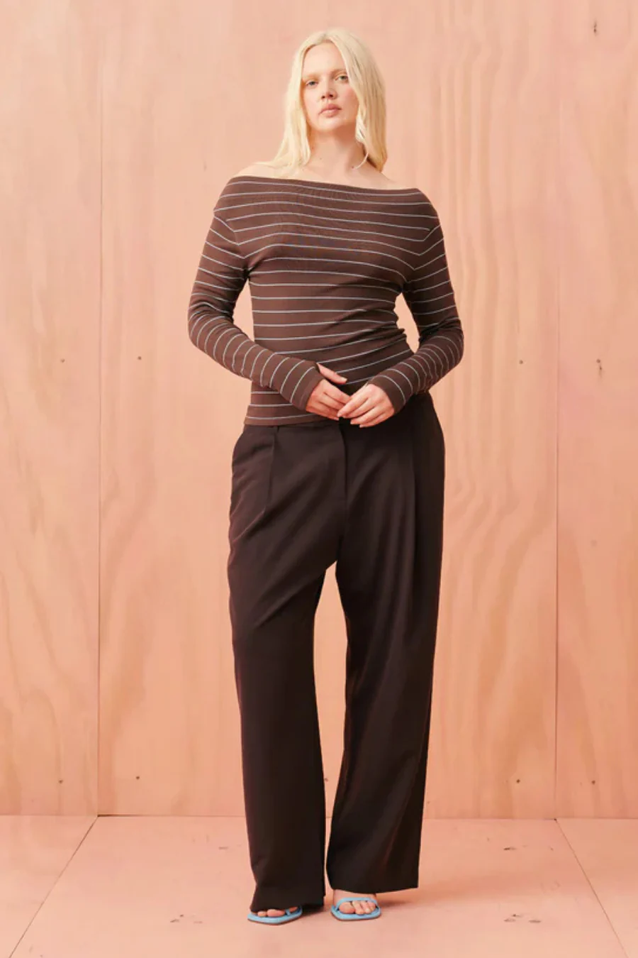 Emma Knit Long Sleeve Java Blue Stripe - Image 3