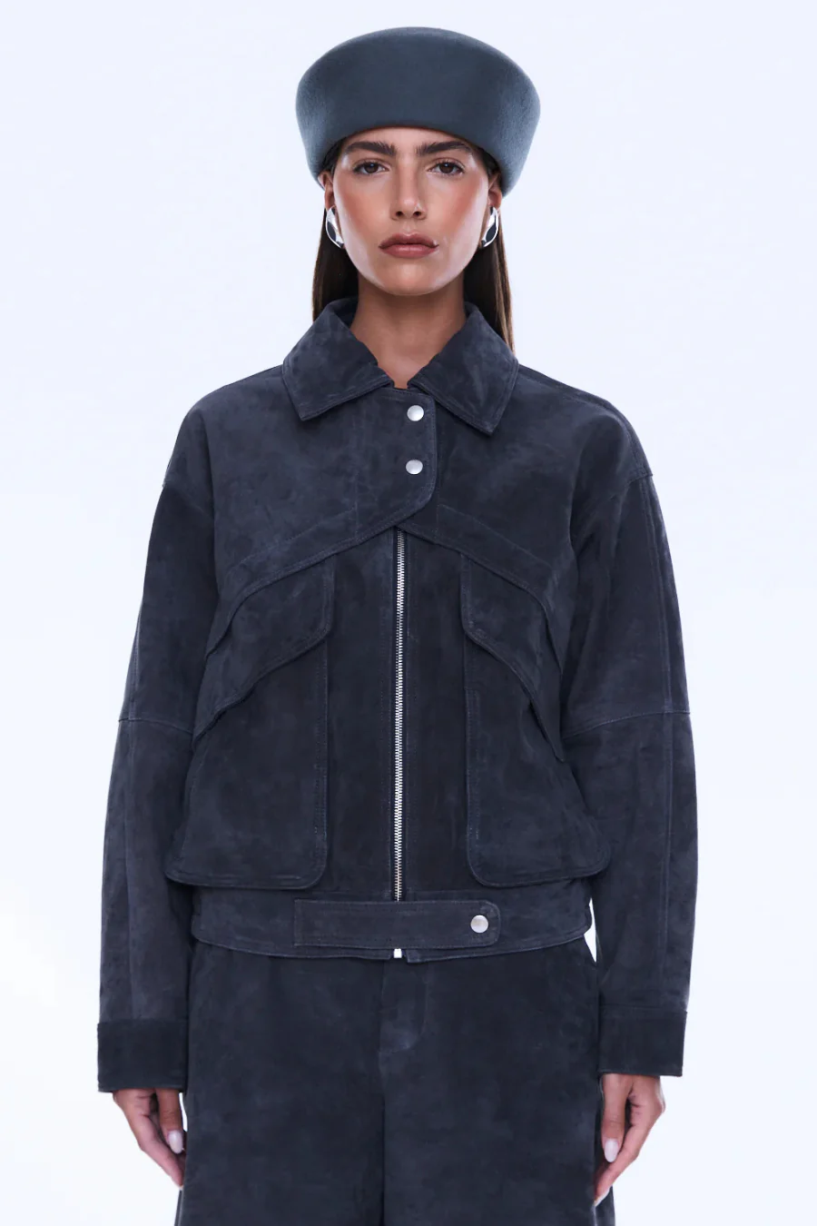 Emma Utility Suede Jacket Vintage Black - Image 3