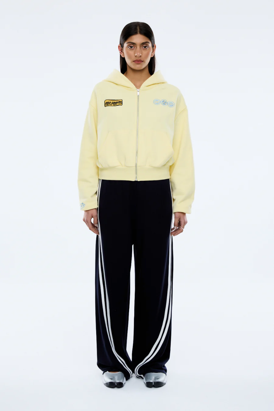 Ena Sports Zip Through Hoodie Lemon