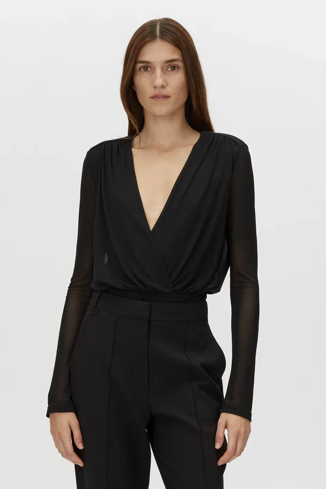 Ervina V-Neck Bodysuit Black - Image 5