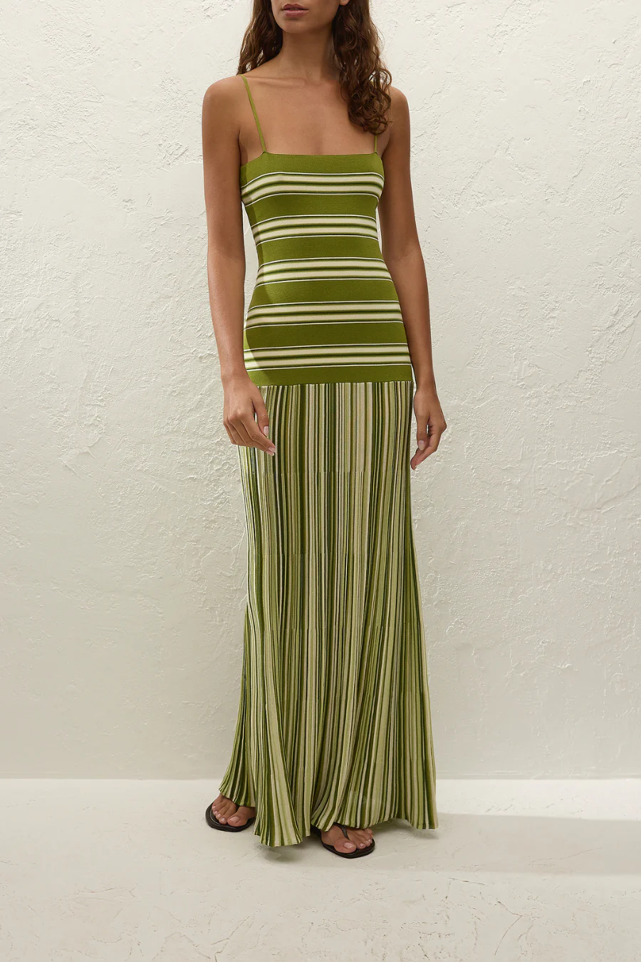 Esenia Knit Dress Ombre Stripe Macro Juniper - Image 3