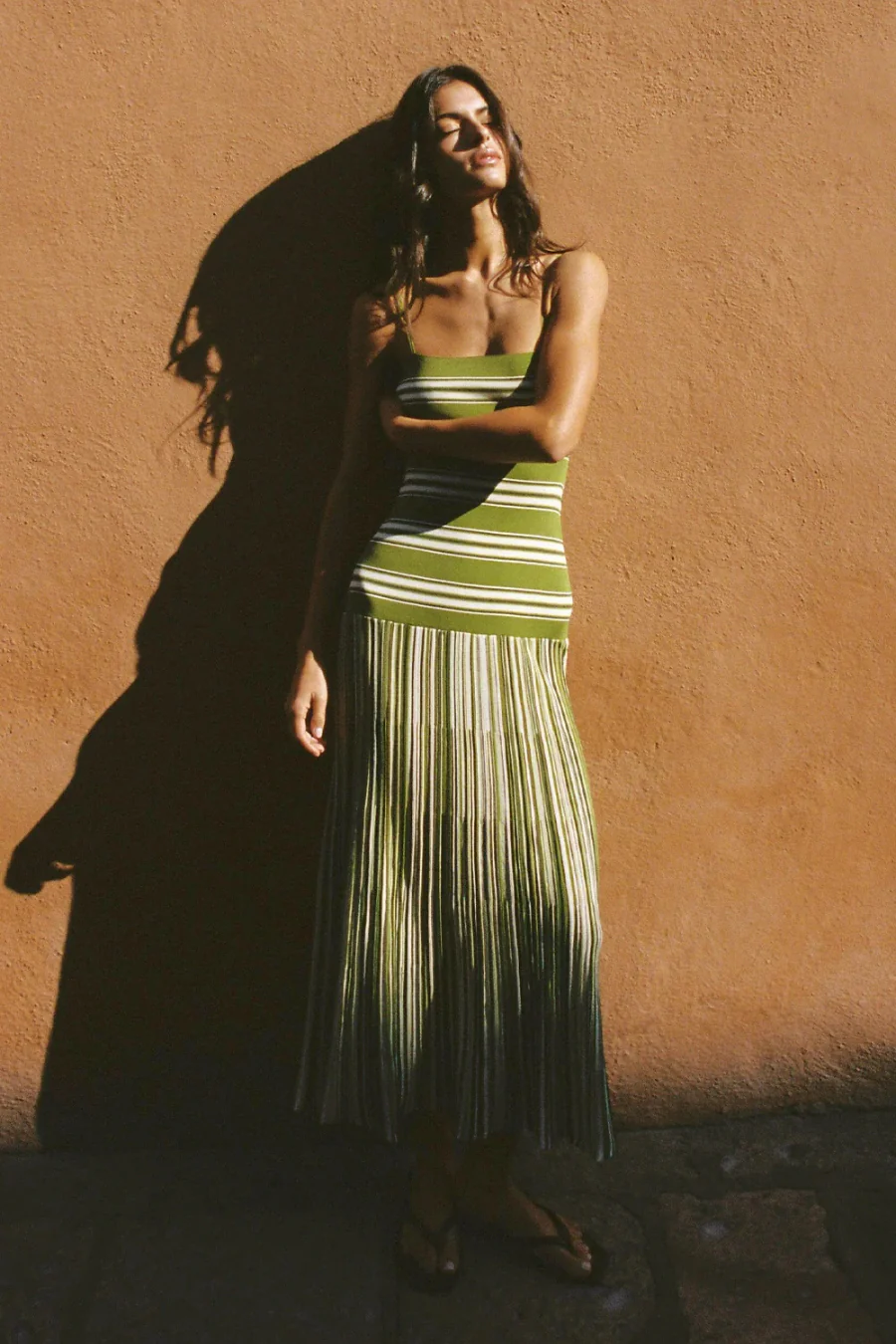 Esenia Knit Dress Ombre Stripe Macro Juniper - Image 4