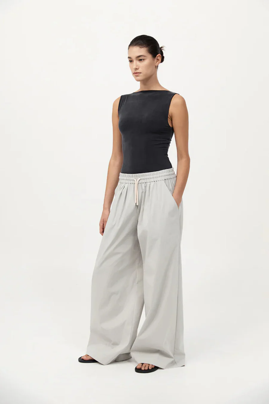 Everyday Drawstring Pants Silver - Image 3