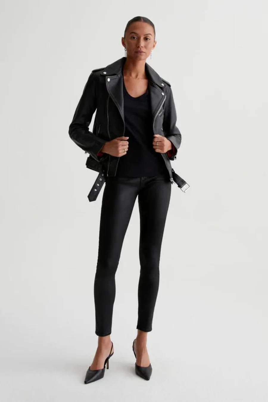 Farrah Skinny Ankle Leatherette Super Black - Image 3