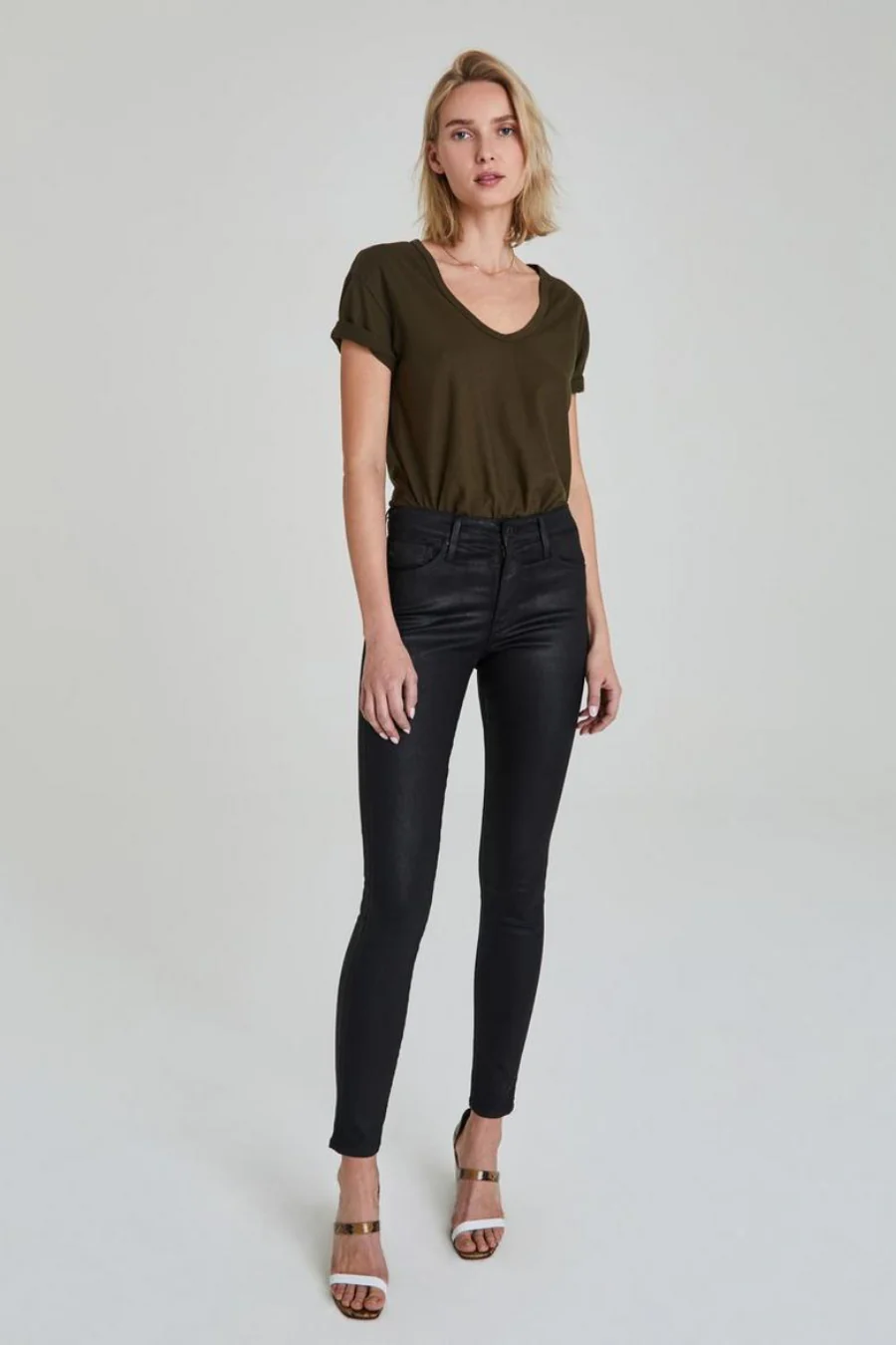 Farrah Skinny Ankle Leatherette Super Black - Image 5