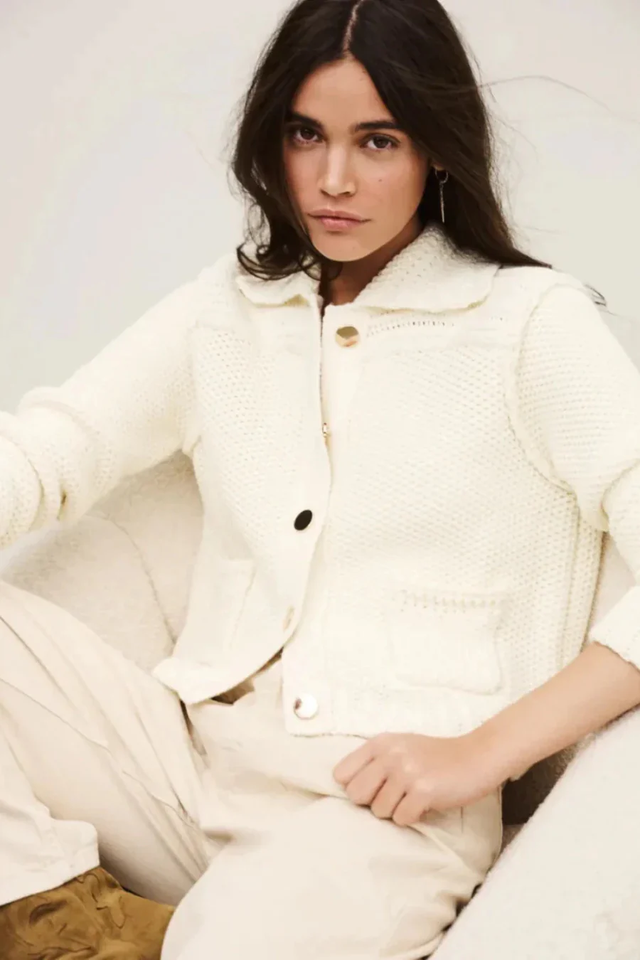 Federica Cardigan Ecru - Image 4