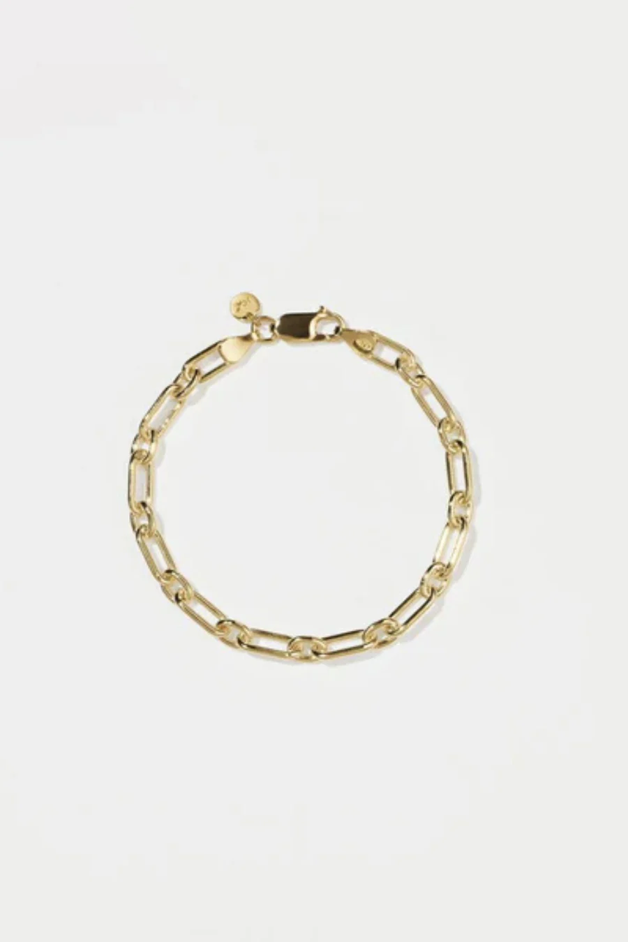 Figaro Paperclip Bracelet Gold Plated 19cm