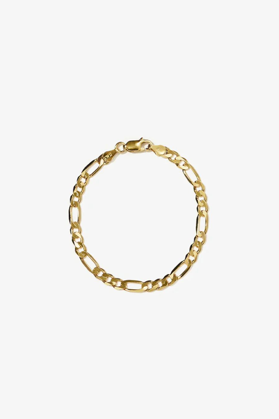 Figaro Wide Chain Bracelet Gold Plated 17cm