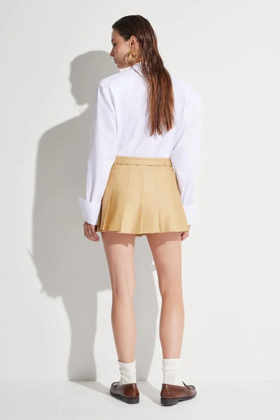 Flora Mini Skirt Beige - Image 2