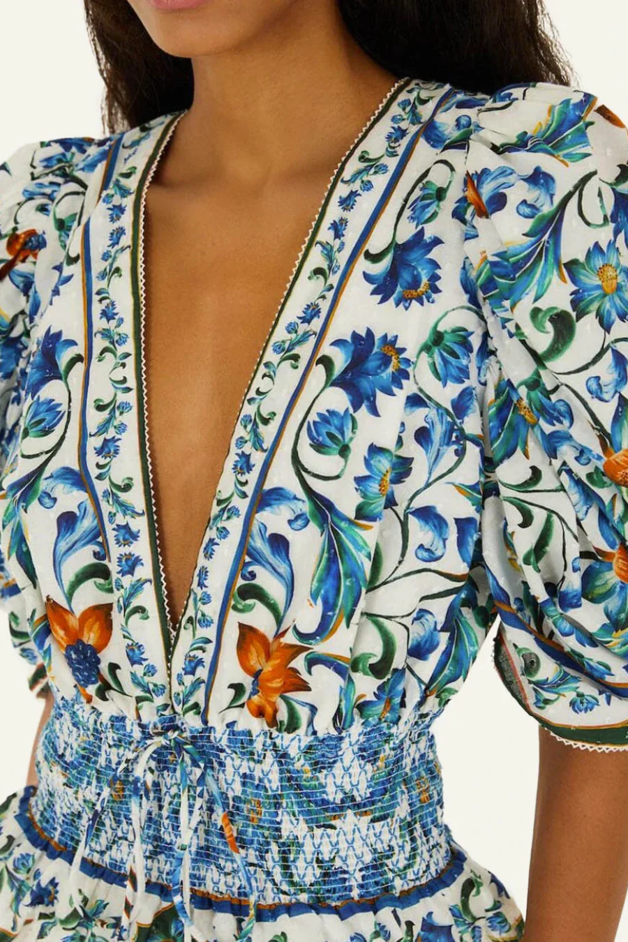 Flora Tile Blouse Off-White - Image 3
