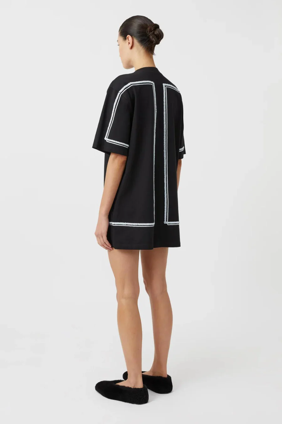 Fortuna Mini Tee Dress Black/ Ice Blue - Image 2