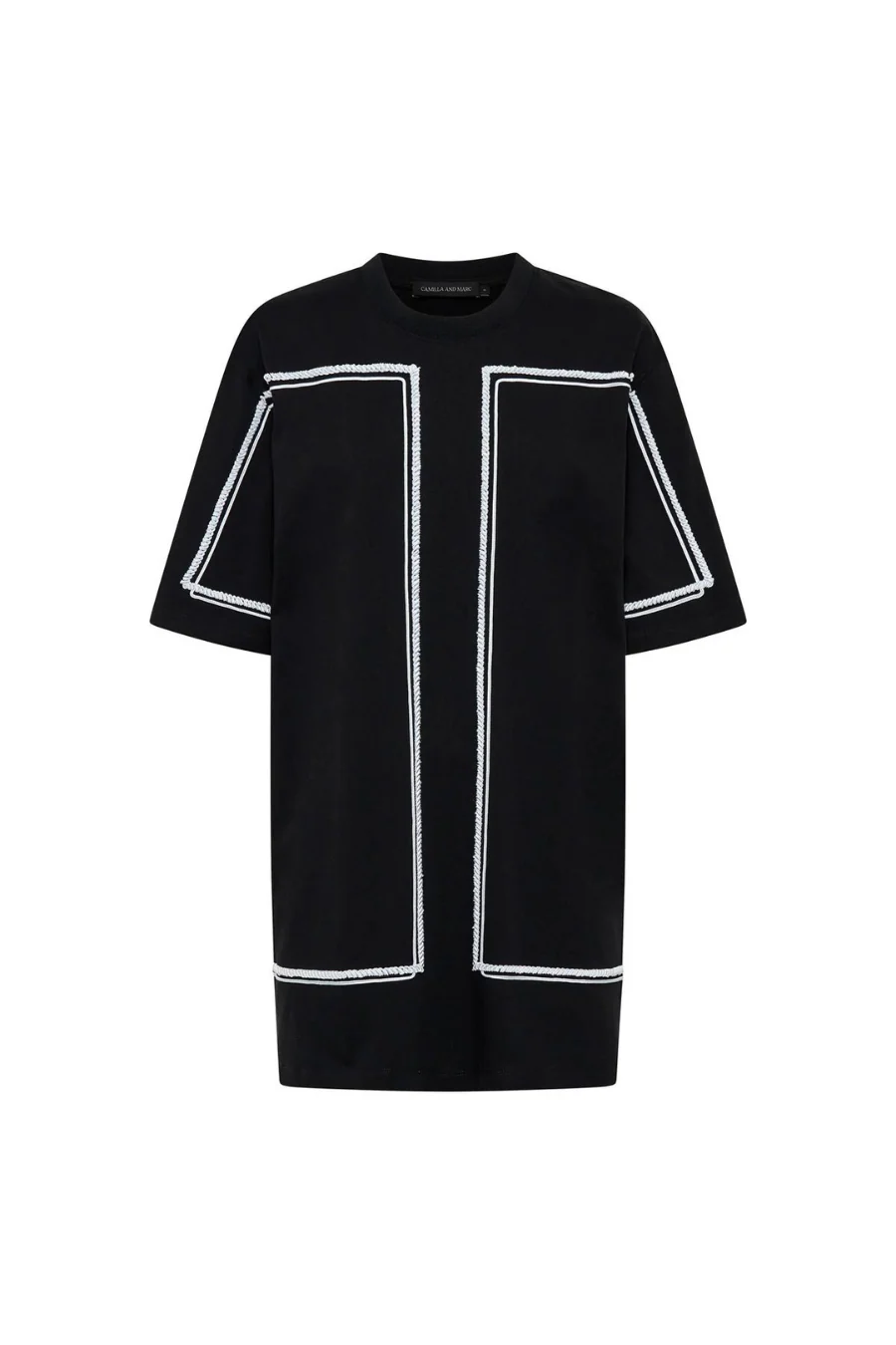 Fortuna Mini Tee Dress Black/ Ice Blue - Image 3