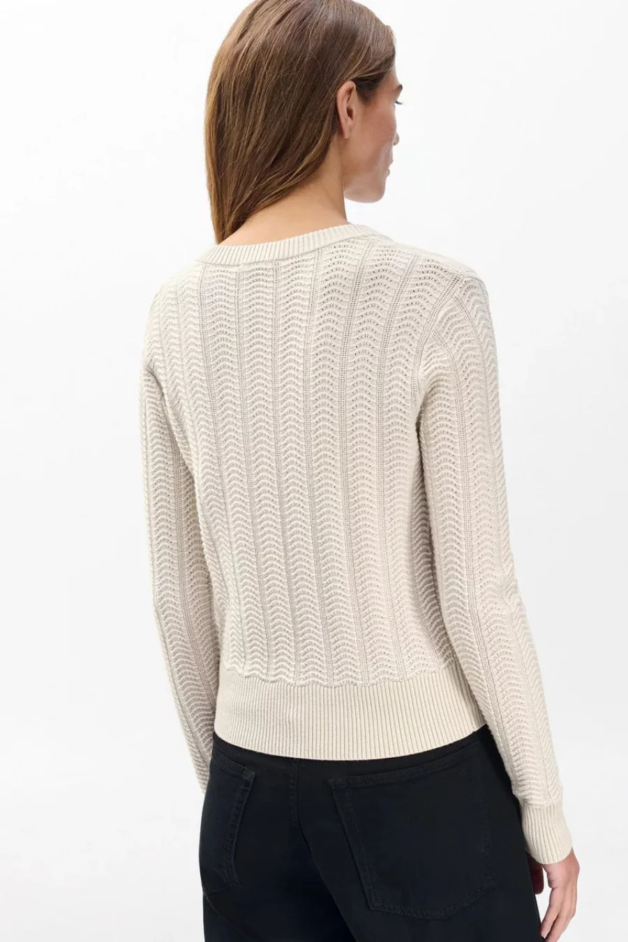 Francesca Merino Cardigan Oatmeal - Image 3