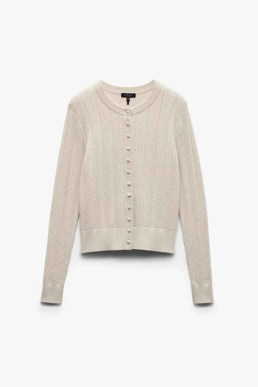 Francesca Merino Cardigan Oatmeal - Image 4