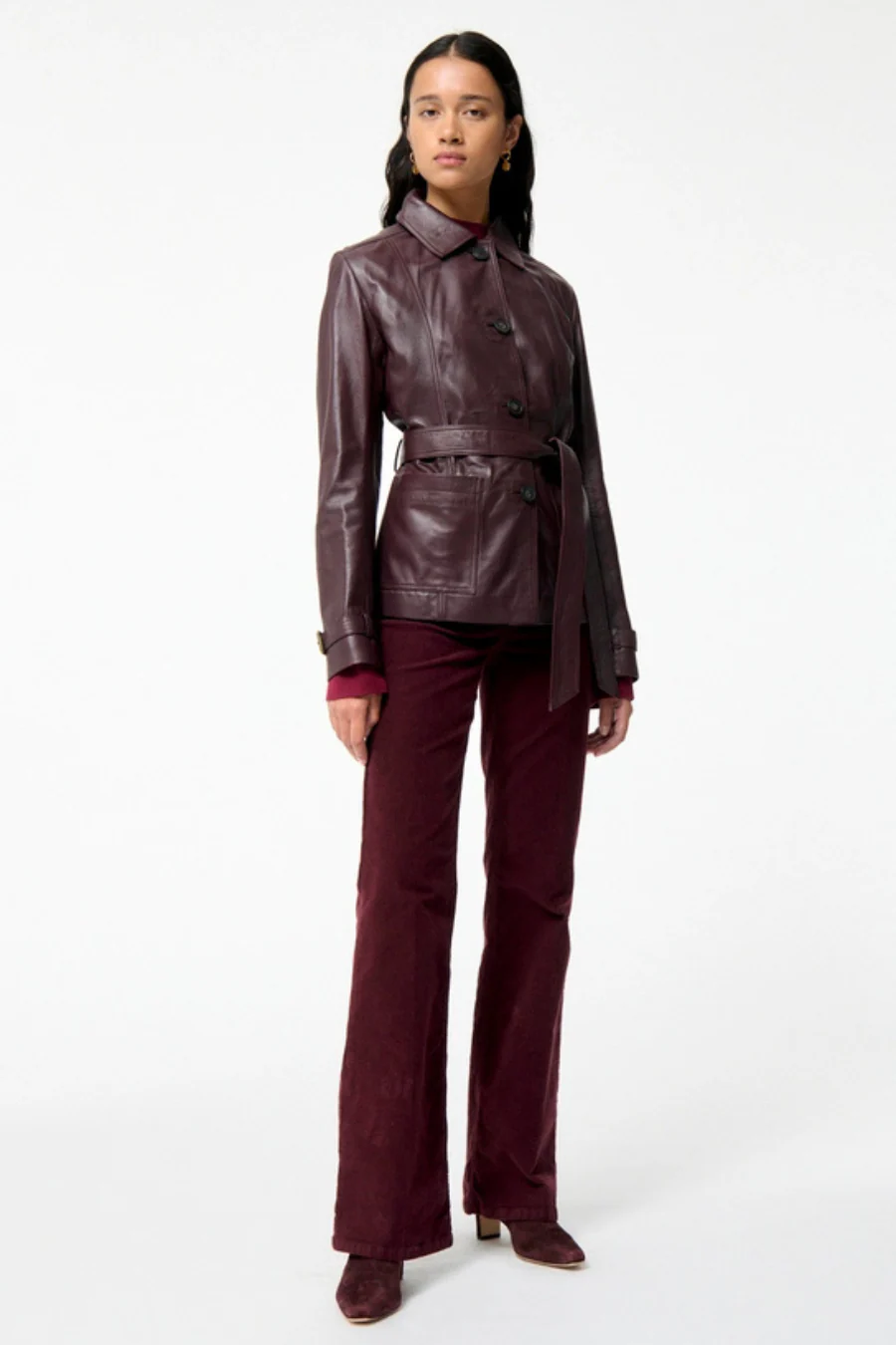 Francisco Leather Jacket Burgundy