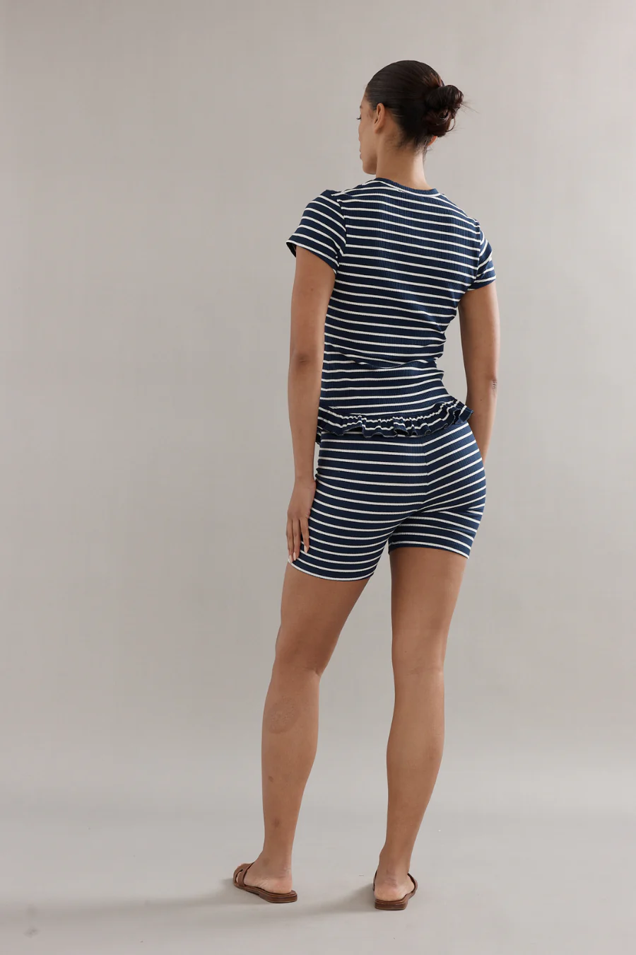 Frilly Baby Tee Navy Stripe - Image 2