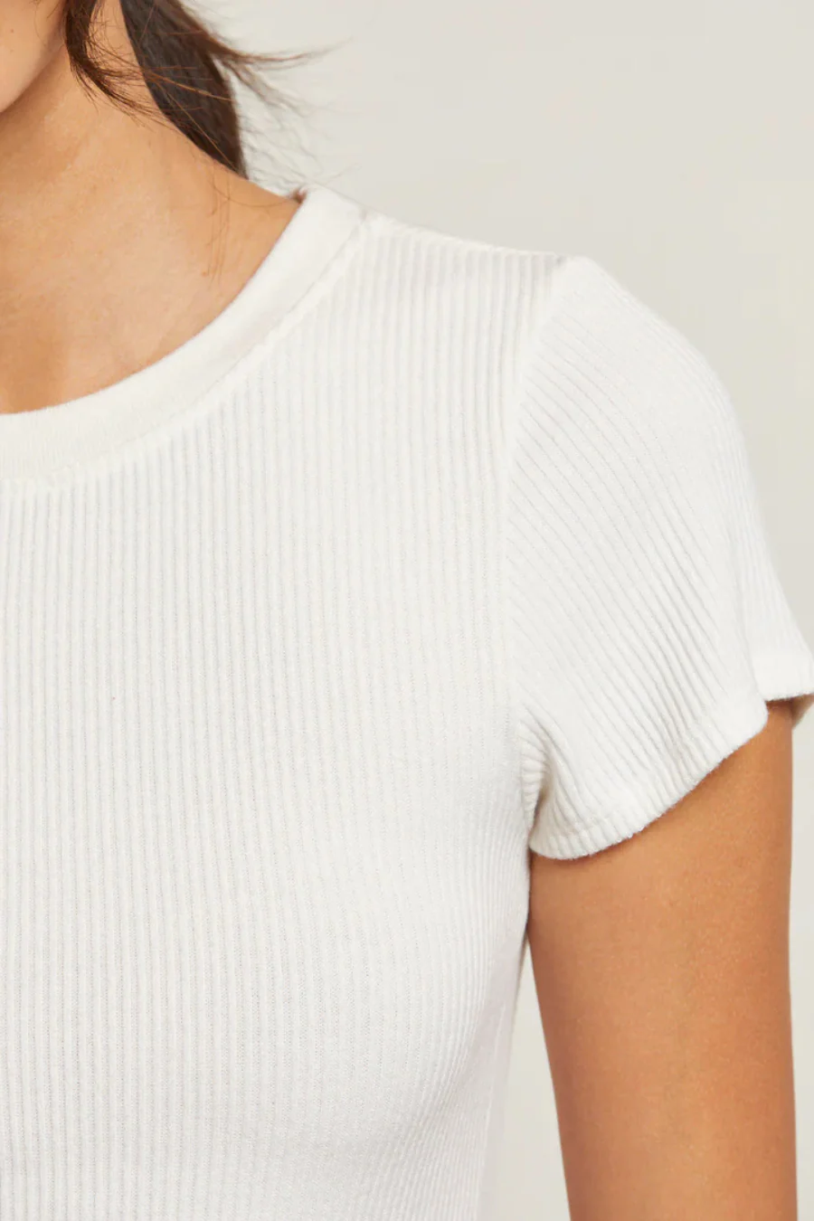 Gabby Rib Short Sleeve Sweater Sugar - Image 3