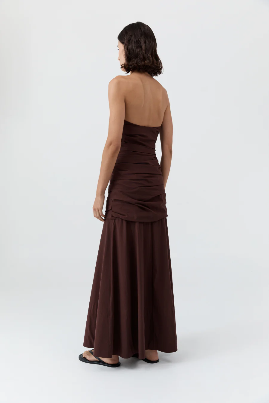 Gathered Strapless Longline Dress Liqueur - Image 2