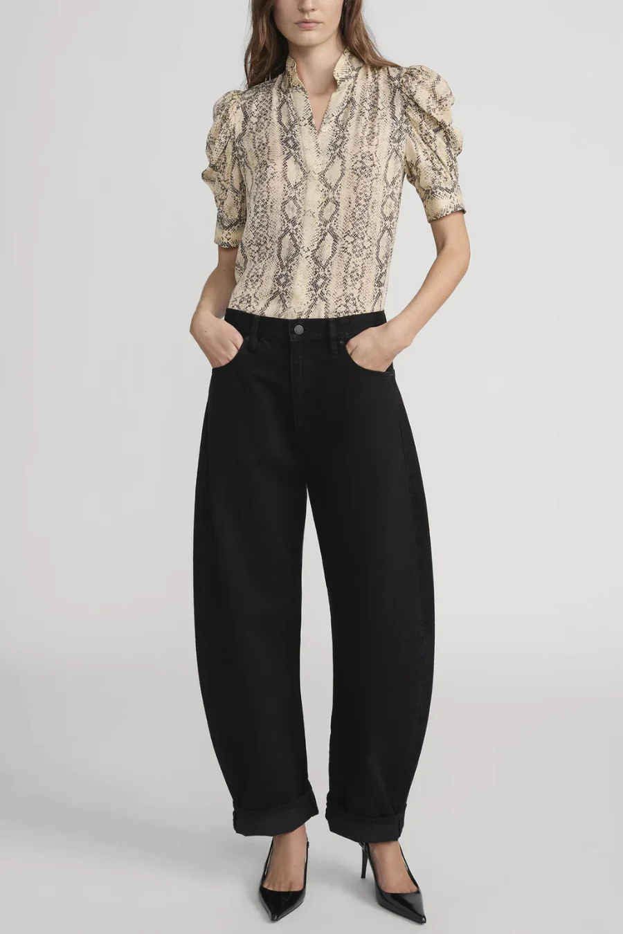 Gillian Top Snake Camel Multi