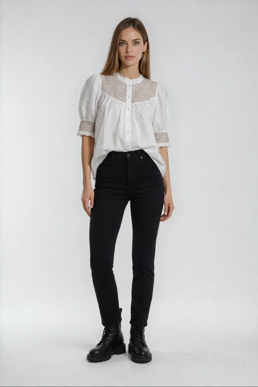 Grace Embroidered Blouse Off White - Image 2