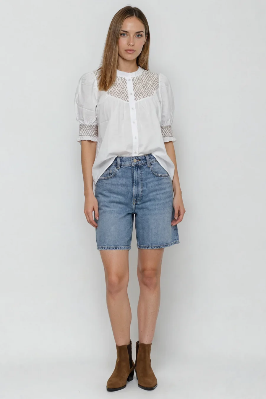 Grace Embroidered Blouse Off White - Image 3