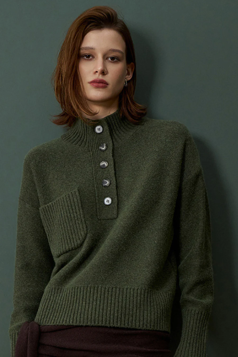 Grandpas Sweater Khaki Green - Image 3