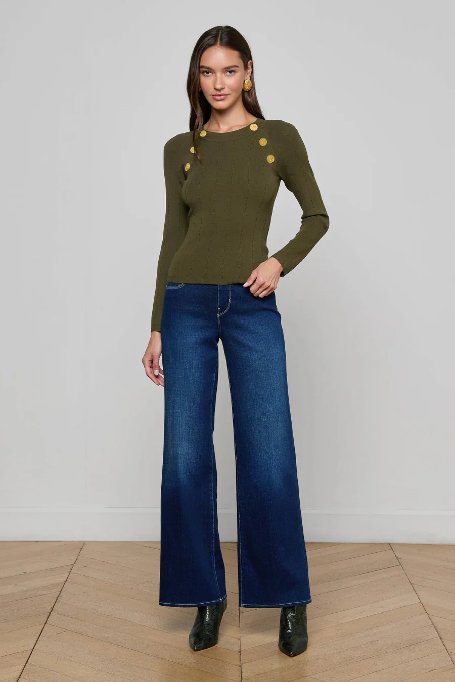 Gretchen Pullover Olive/ Gold - Image 3