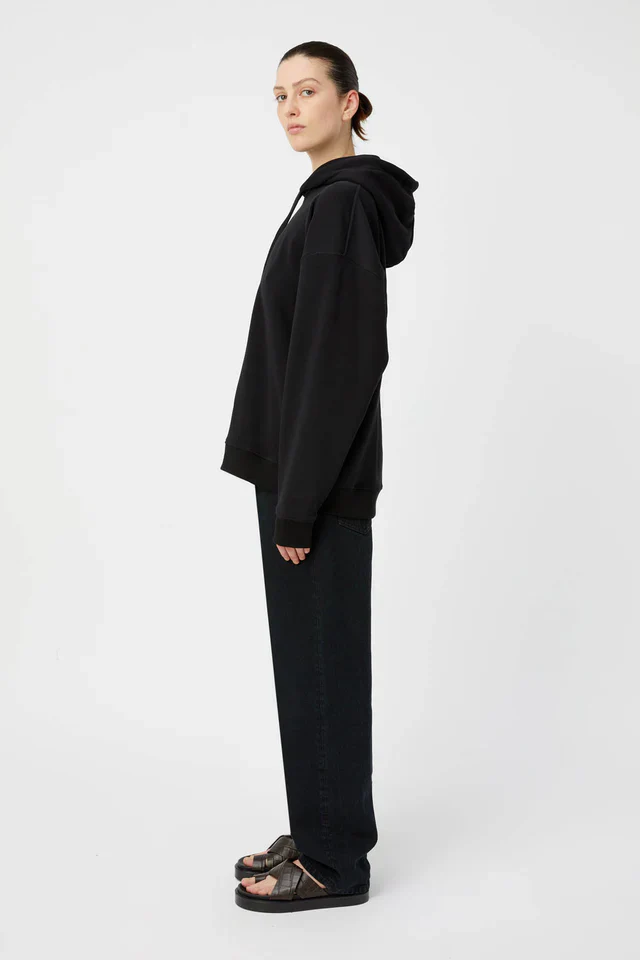 Grid Flocking Logo Hoodie Black - Image 4