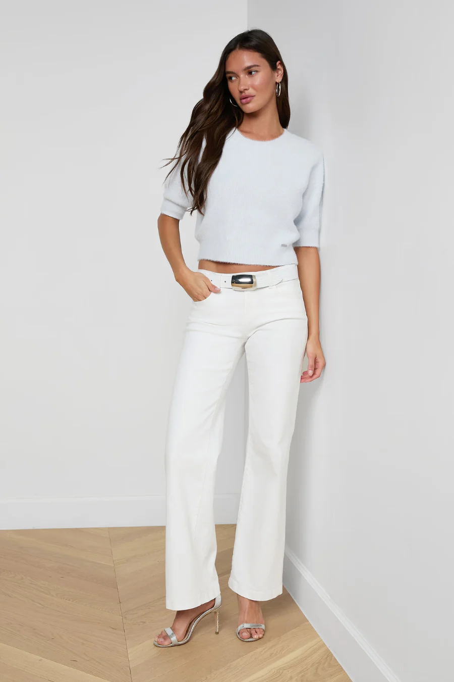 Guinevere Cropped Pullover Pale Mist Blue