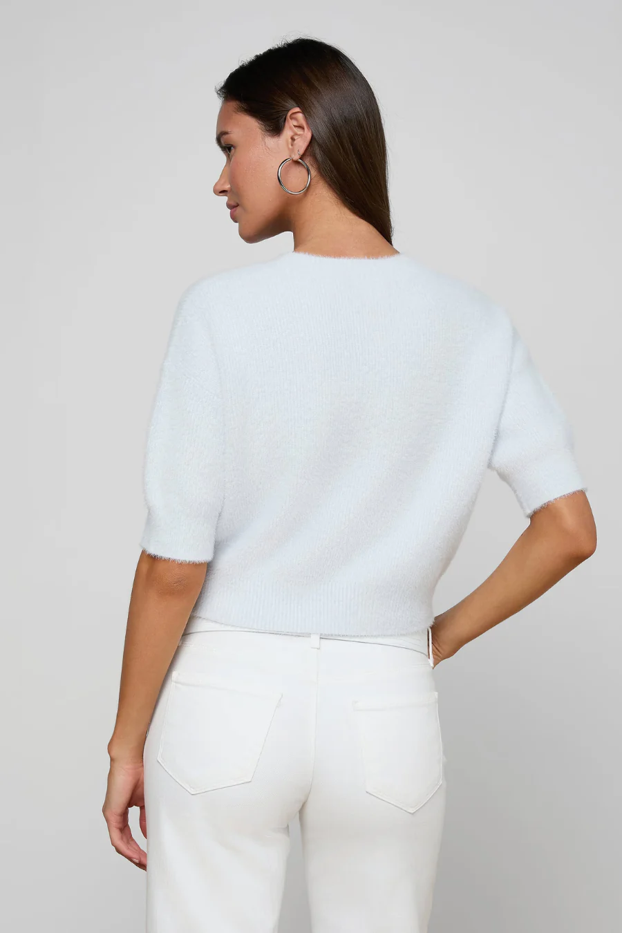 Guinevere Cropped Pullover Pale Mist Blue - Image 2