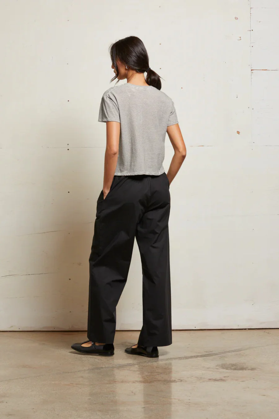 Harley Cotton Boxy Crew Tee Ivory/ Black Stripe - Image 2