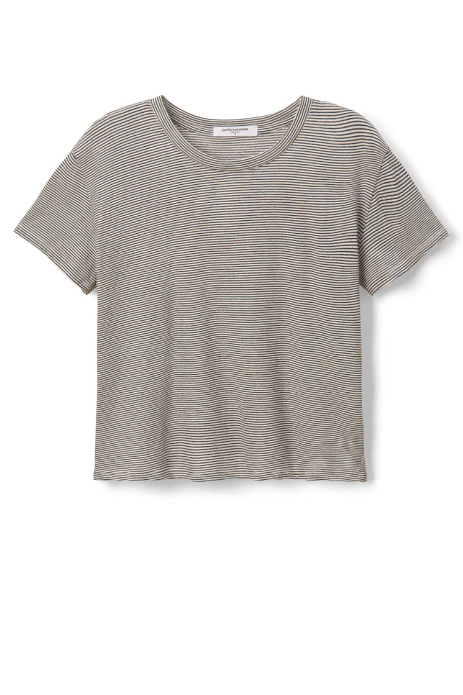 Harley Cotton Boxy Crew Tee Ivory/ Black Stripe - Image 3