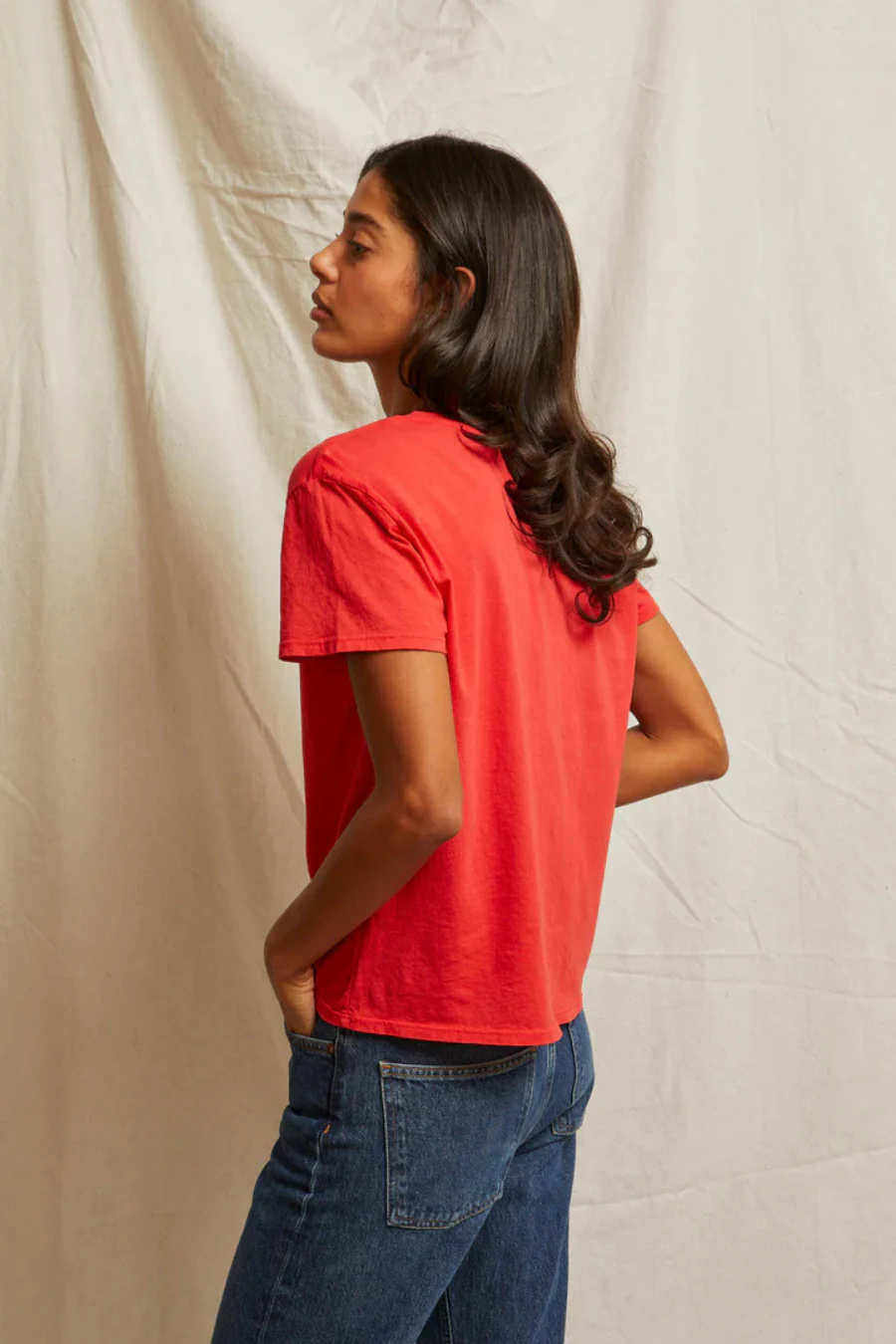 Harley Cotton Boxy Crew Tee Poppy Red - Image 2